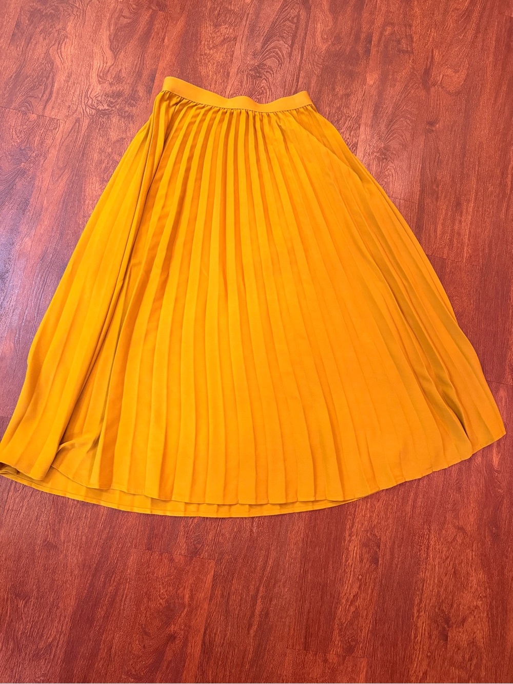 a new day Pleated Midi Skirt in Golden Yellow